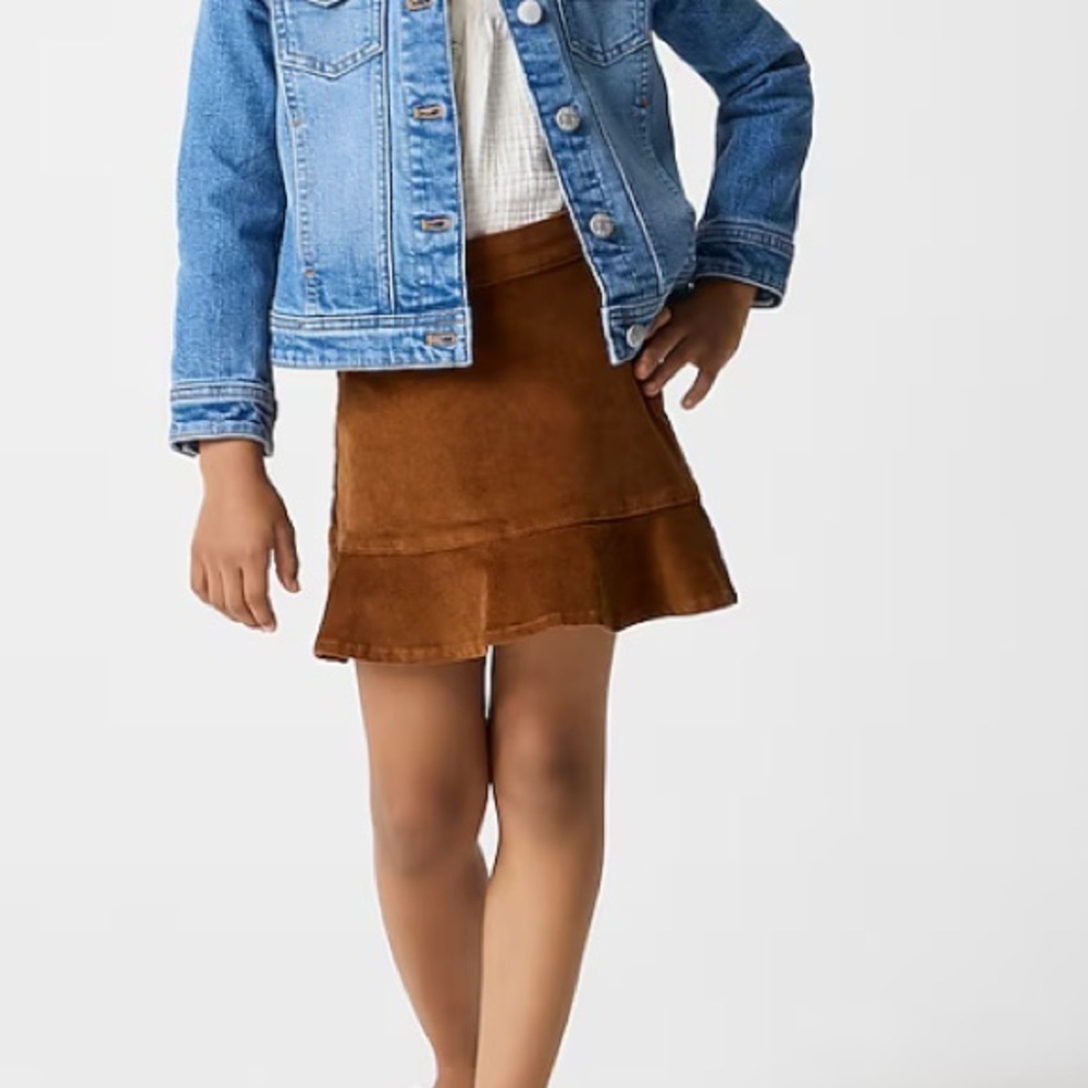 J crew vintage brandy Girls' corduroy ruffle-hem skirt